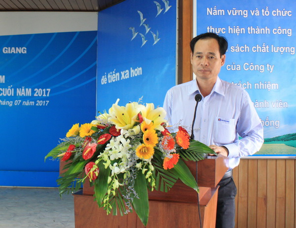 Đ/c Phan Thanh Tâm, Bí thư Đảng ủy - Chủ tịch kiêm Giám đốc Công ty phát biểu khai mạc Hội nghị
