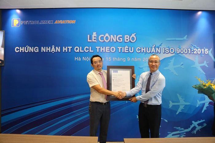 Petrolimex Aviation đạt tiêu chuẩn quản lý chất lượng ISO 9001:2015